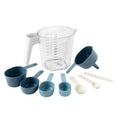 Ergonomic Manual 9-Piece Stackable Measuring Set Kitchen Tools for Cooking, 7.48" L, Blue - Multi-Functional Manual Food Chopper & Slicer - Default Title