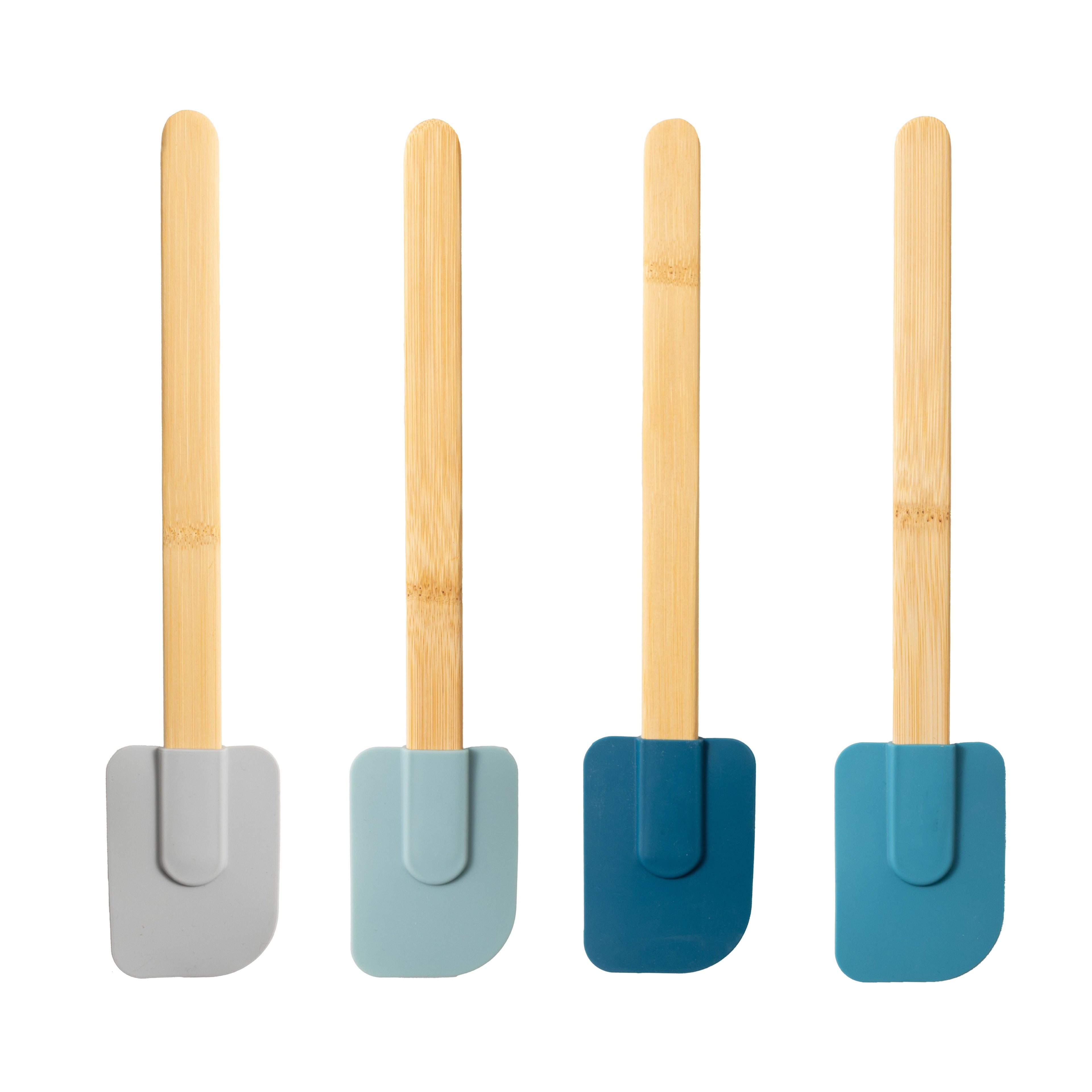 Chef-Quality Silicone Spatulas Set 4 with Bamboo Handles, Blue - Heavy Duty Stainless Steel Kitchen Shears - Default Title