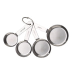 Ergonomic Manual Kitchen Stainless Steel 4-Piece Nesting Measuring Cups - Kitchen Gadget Tool for Quick Food Prep - Default Title