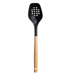 Heavy Duty Cooking Spoon with Bamboo Handle, 12.6"2.7", & Bamboo, Black - High-Precision Culinary Tool for Baking & Cooking - Default Title