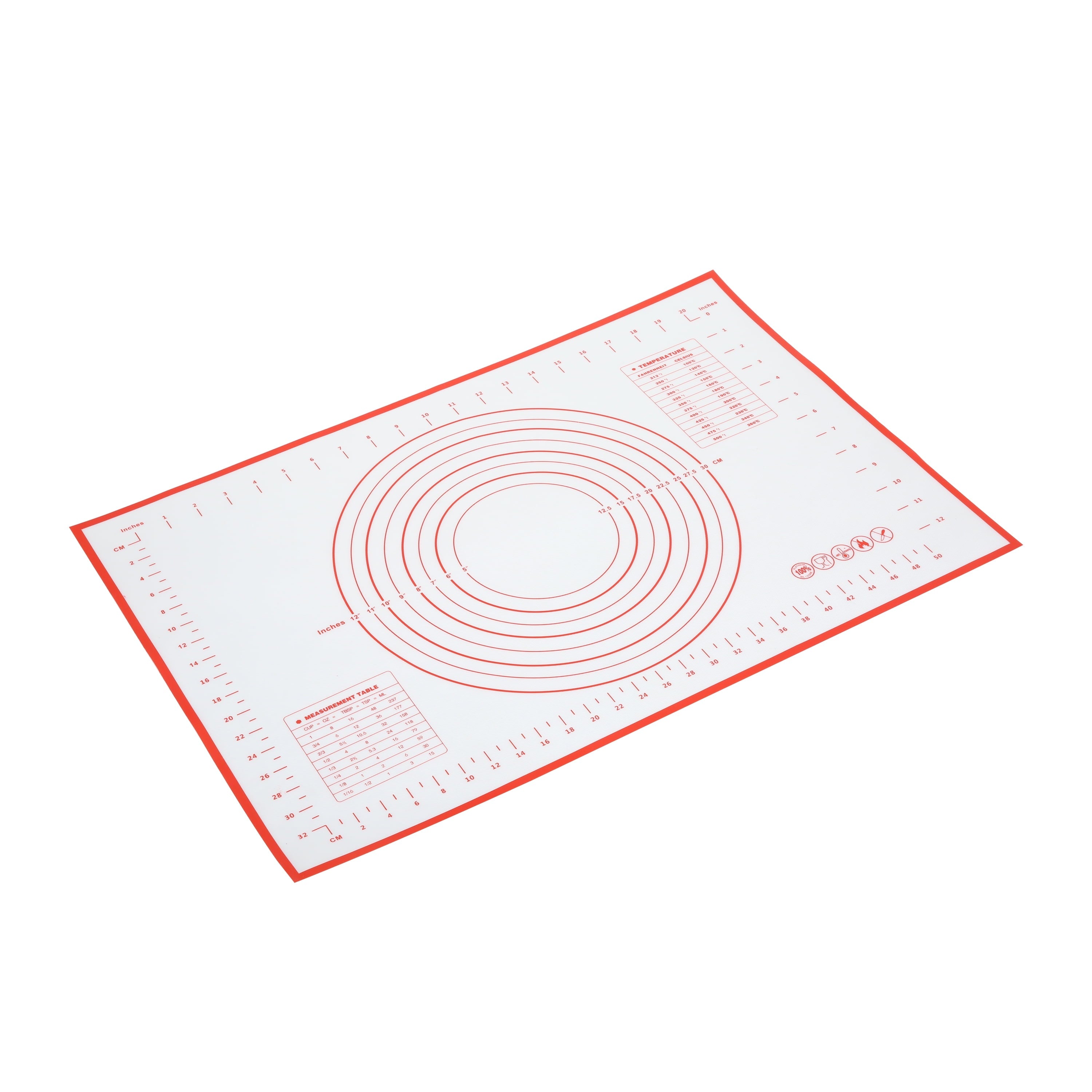 Premium Kitchen Reusable Silicone 24"x 18" Pastry Mat with Measurements - Kitchen Gadget Tool for Quick Food Prep - Default Title