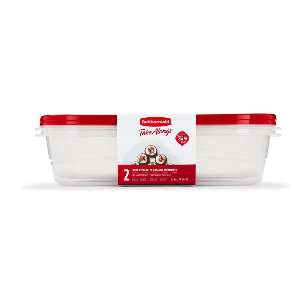 Sweet Treat Shaped 1 Gallon, 2 Packs, Red, Large Rectangular Plastic Food Storage Containers - Fun Food Fidget Cookie Squishable Toy - Default Title