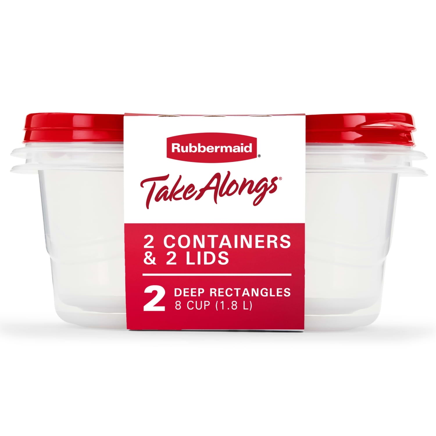 Sweet Treat Shaped 8 Cups, 2 Packs, Red, Plastic Deep Rectangle Food Storage Containers - Playful Star & Heart Shaped Geometric NeeDoh - Default Title