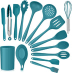 Heavy Duty 15-Piece Kitchen Utensils Set, Silicone Cooking Utensils with Holder, Non-stick Cookware Friendly & Heat Resistant - ... - Heavy Duty Stainless Steel Kitchen Shears - Default Title