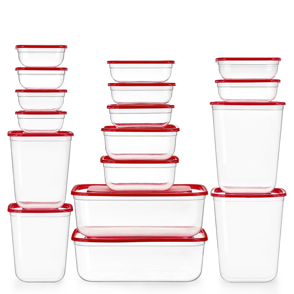 Playful Geometric 34 Pieces Meal Prep Containers, 7-Size ，Plastic Food Storage Containers with Lids for Lunch,Leftover - Fun Food Fidget Cookie Squishable Toy - Default Title