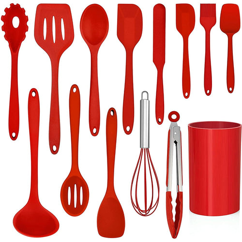 Durable Steel 14 Pcs Cooking Utensils Set with Holder, Heat Resistant Silicone Kitchen Cookware Utensils Set, Kitchen Cooking Tools... - Heavy Duty Stainless Steel Kitchen Shears - Default Title