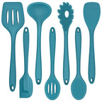 High-Precision 7-Piece Silicone Cooking Utensils Set, Blue Kitchen Utensils, Non-stick Gadgets Tools Include Slotted Turner, Soup La... - Multi-Purpose Hand Tool for Daily Meal Prep - Default Title