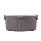 Sweet Treat Shaped Food Storage Bento Container, Round, Grey, 47oz Capacity, Ideal Use for Workday Meals and Travel - Deliciously Soft Cupcake Sensory Glob Detail