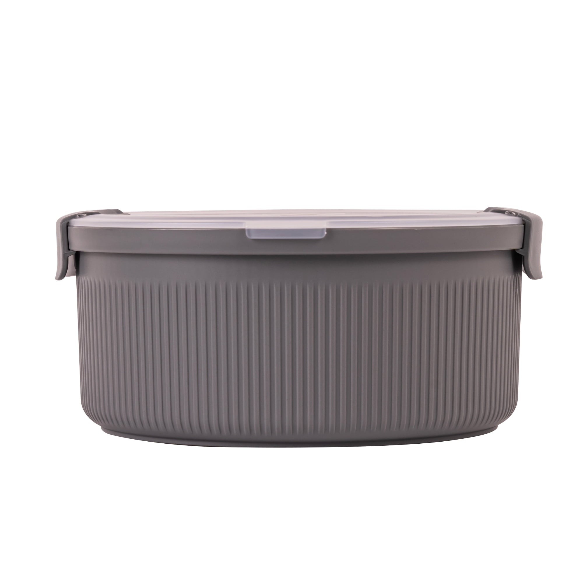 Sweet Treat Shaped Food Storage Bento Container, Round, Grey, 47oz Capacity, Ideal Use for Workday Meals and Travel - Deliciously Soft Cupcake Sensory Glob Detail