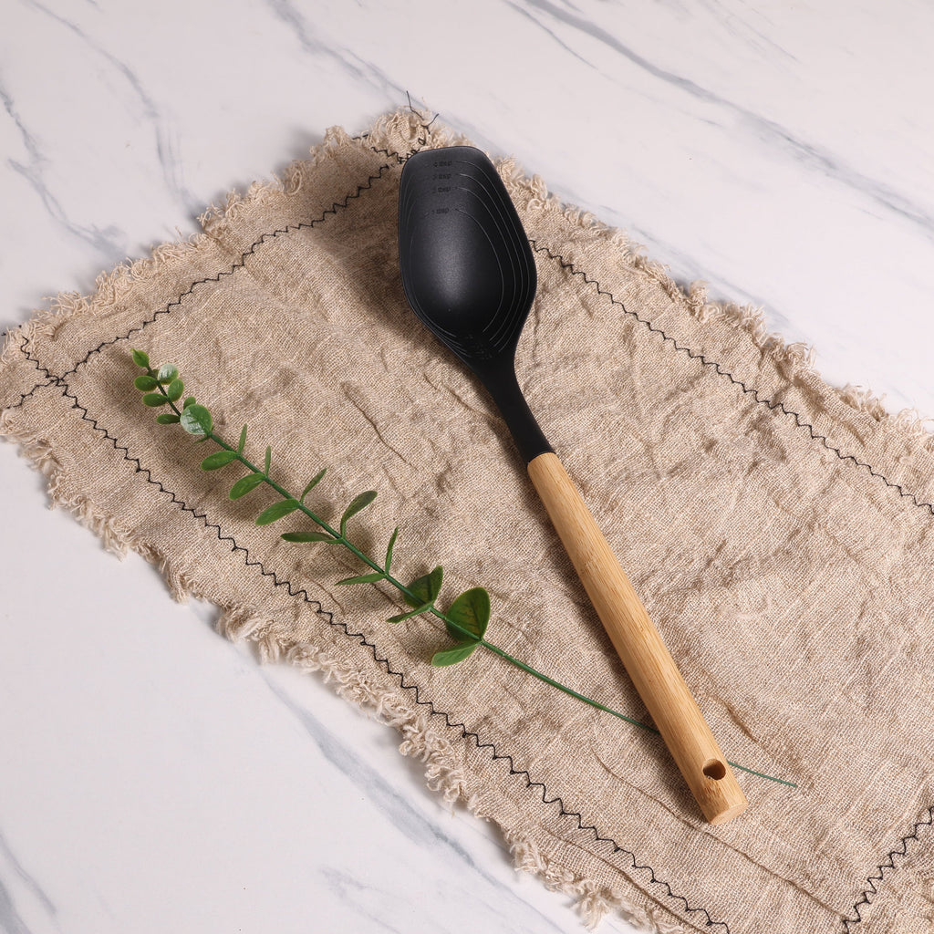 Professional Grade with Bamboo Handle, Ideal for Cooking , 13in L - High-Precision Culinary Tool for Baking & Cooking Detail