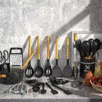 High-Precision Kitchen Utensil Set, 34Pieces Silicone Cooking Utensil Set with Wooden Handle, Heat Resistant Spatula Set Gadg... - Multi-Purpose Hand Tool for Daily Meal Prep Detail