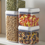 Playful Geometric (2 pack) Canister - 4.5 Cup Square Food Storage Container, Designed to Help with Pantry Organization and F - Playful Star & Heart Shaped Geometric NeeDoh Detail