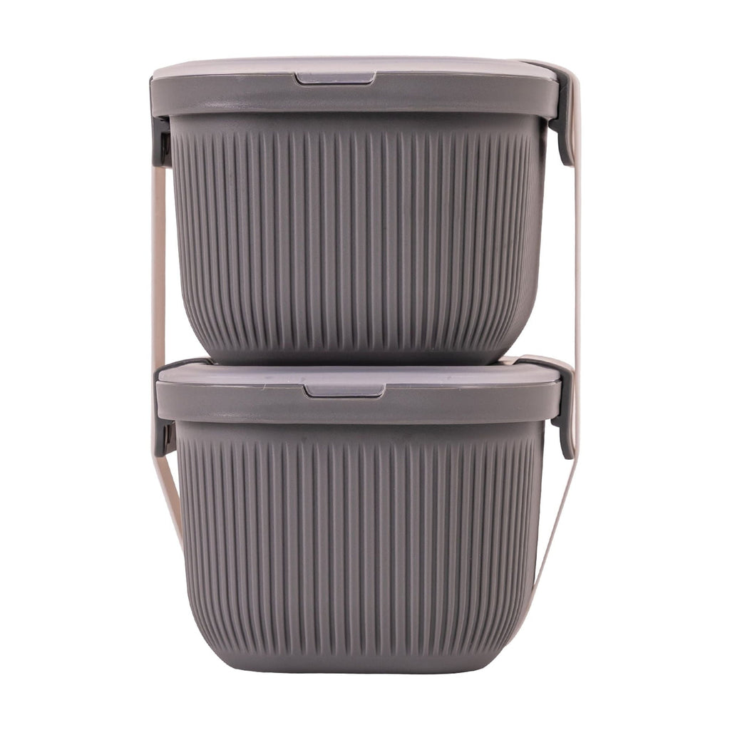 Whimsical Doughnut Plastic Food Storage Bento Snack Container, Rectangle, Grey, 19oz Capacity, Made for Portable Food Storage - Deliciously Soft Cupcake Sensory Glob Detail