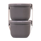 Whimsical Doughnut Plastic Food Storage Bento Snack Container, Rectangle, Grey, 19oz Capacity, Made for Portable Food Storage - Deliciously Soft Cupcake Sensory Glob Detail