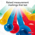 Ergonomic Manual Measuring Cups And Spoons, Set Of 8 Nesting With Storage Ring - Kitchen Gadget Tool for Quick Food Prep Detail