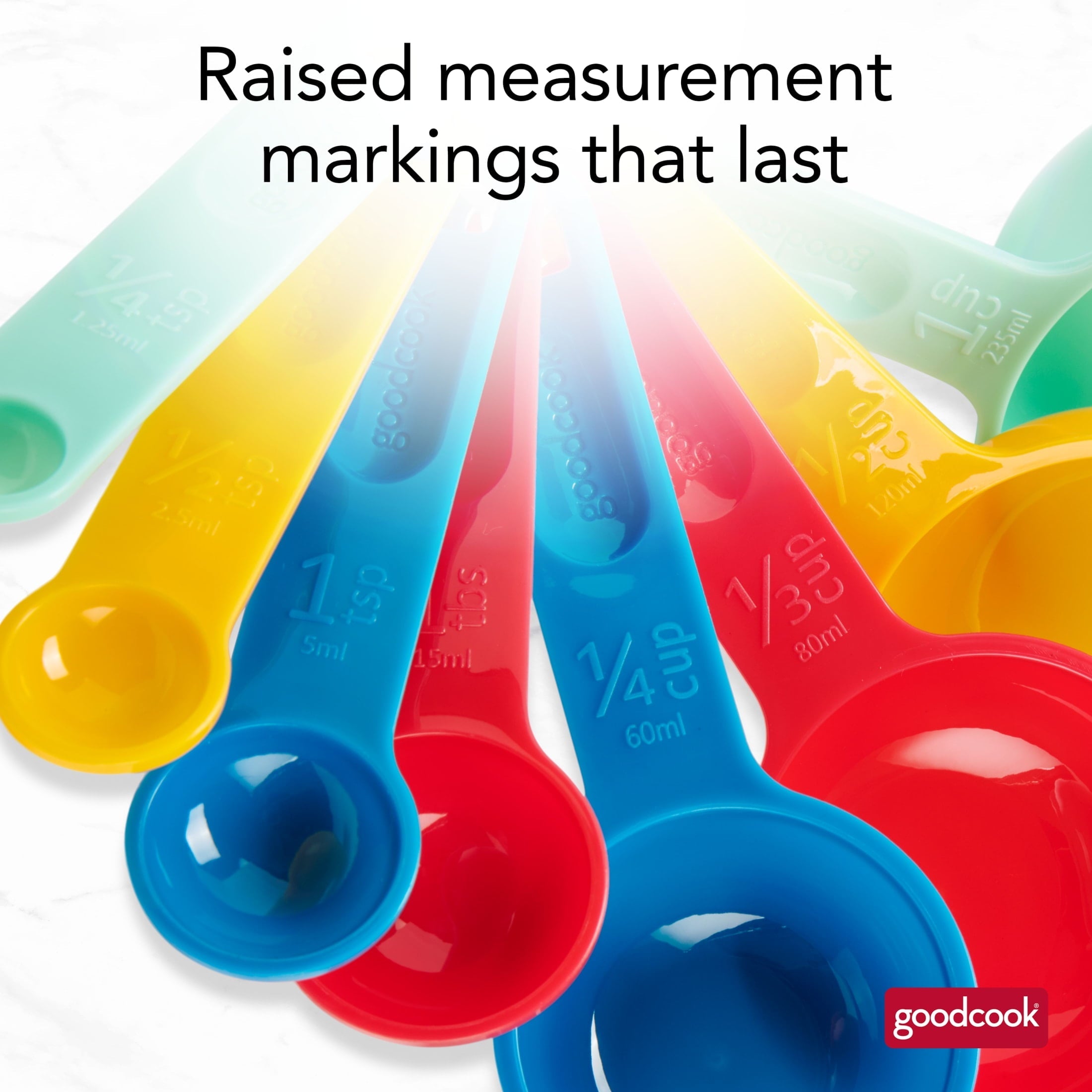 Ergonomic Manual Measuring Cups And Spoons, Set Of 8 Nesting With Storage Ring - Kitchen Gadget Tool for Quick Food Prep Detail