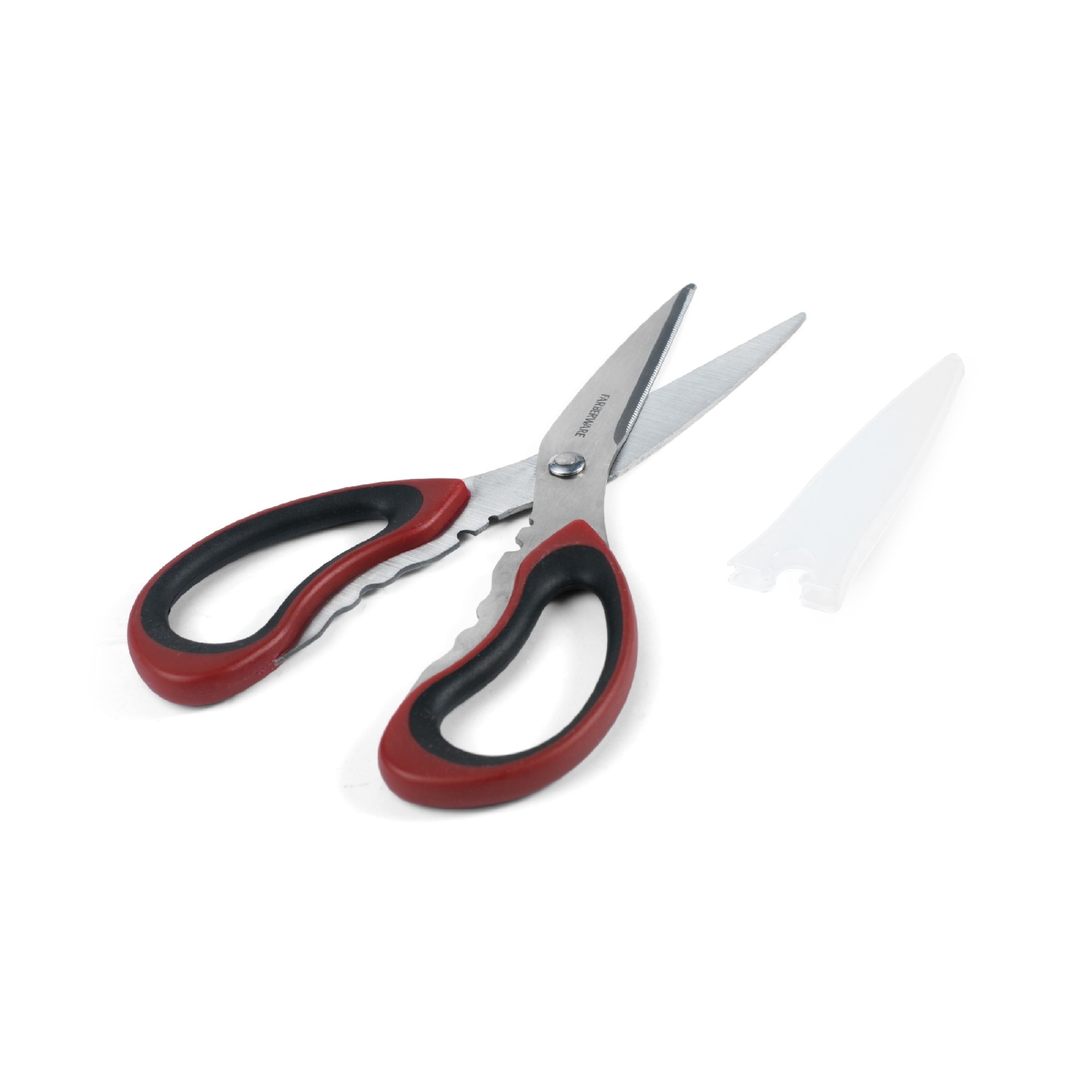 Premium Kitchen Stainless Steel Kitchen and Herb Shears with Red and Black Handle - Multi-Functional Manual Food Chopper & Slicer Detail