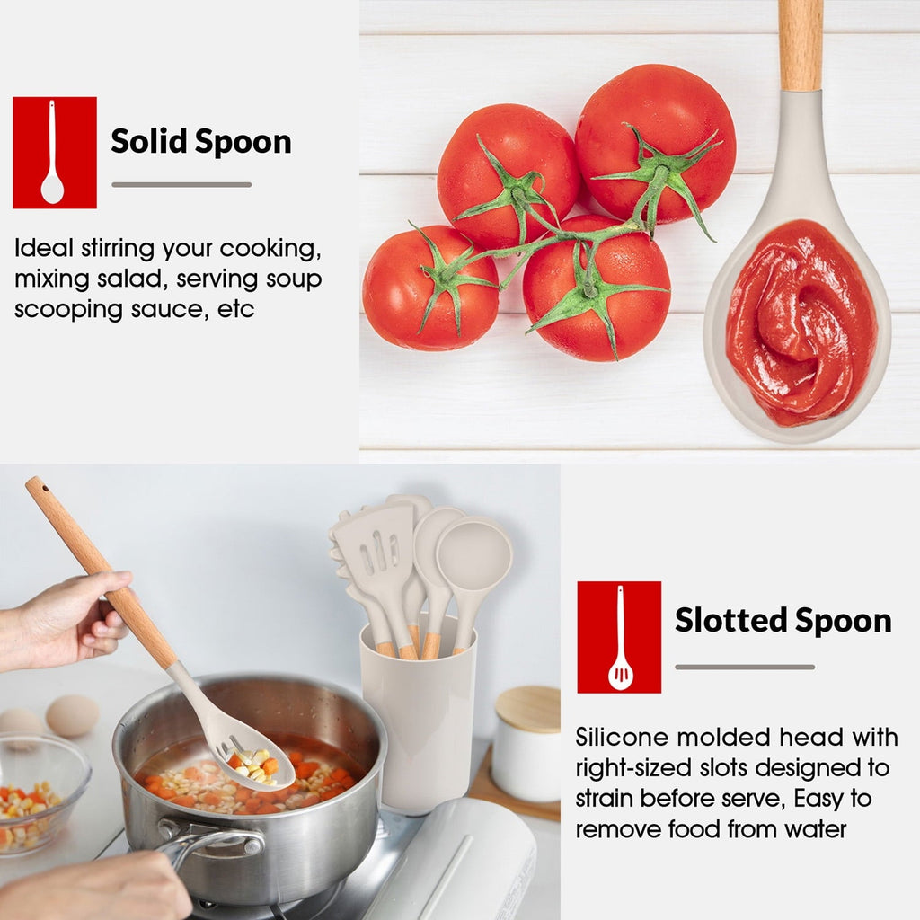 High-Precision Kitchen Utensils Set of 6, Silicone Cooking Utensils with Wooden Handle, Non-Stick Cookware & Heat Resistant, Include... - Heavy Duty Stainless Steel Kitchen Shears Detail