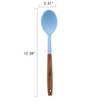Durable Steel 10-Piece Silicone and Acacia Wood Handle Cooking Utensils Set, Blue - Heavy Duty Stainless Steel Kitchen Shears Detail