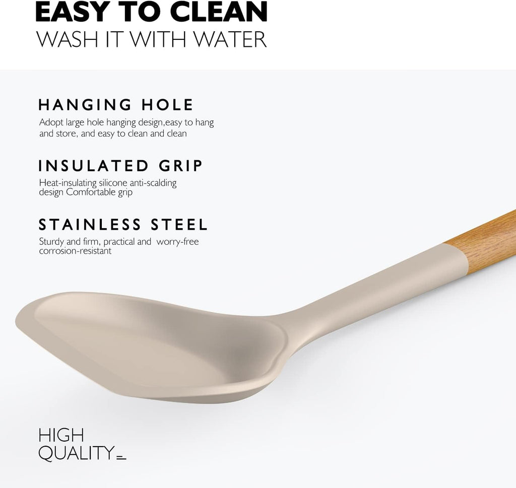 Professional Grade Large Silicone Cooking Utensils - Heat Resistant Kitchen Utensil Set with Wooden Handles, Spatula,Turner, Slotted Spo... - Heavy Duty Stainless Steel Kitchen Shears Detail