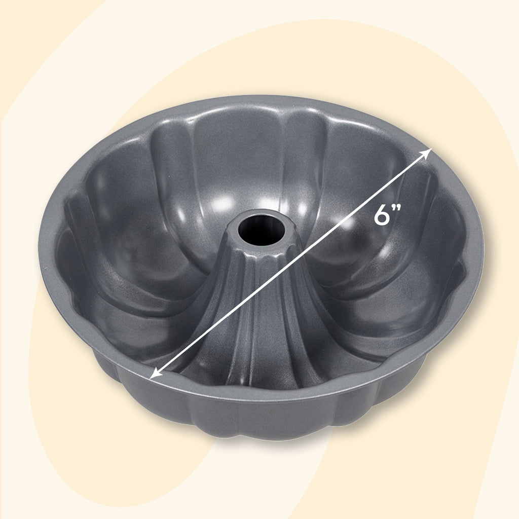 Premium Kitchen Everyday Non-Stick Bundt Cake Pan 6" Fluted Tube Baking Pan, Packaging May Vary - Innovative Kitchen Helper for Modern Cooking Detail