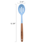 Durable Steel 10-Piece Silicone and Acacia Wood Handle Cooking Utensils Set, Blue - Heavy Duty Stainless Steel Kitchen Shears Detail