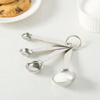 Premium Kitchen Kitchen Stainless Steel 4-Piece Nesting Measuring Spoons Set, Stainless Steel Finish - Innovative Kitchen Helper for Modern Cooking Detail