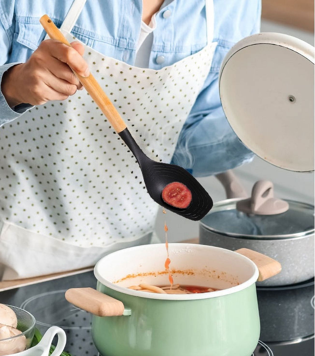 Professional Grade with Bamboo Handle, Ideal for Cooking , 13in L - High-Precision Culinary Tool for Baking & Cooking Detail