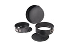 Time-Saving 8", 9", 10" Round Nonstick Carbon Steel Springform Cake Pans, Gray, Set of 3 - Premium Stainless Steel Garlic Presser & Peeler Detail