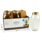Playful Geometric 64 oz Mason Jars, Wide Mouth Half Gallon Canning Jars with Lids and Rings, 6-Pack Extra Large Glass Jars for Home Can... - Playful Star & Heart Shaped Geometric NeeDoh Detail
