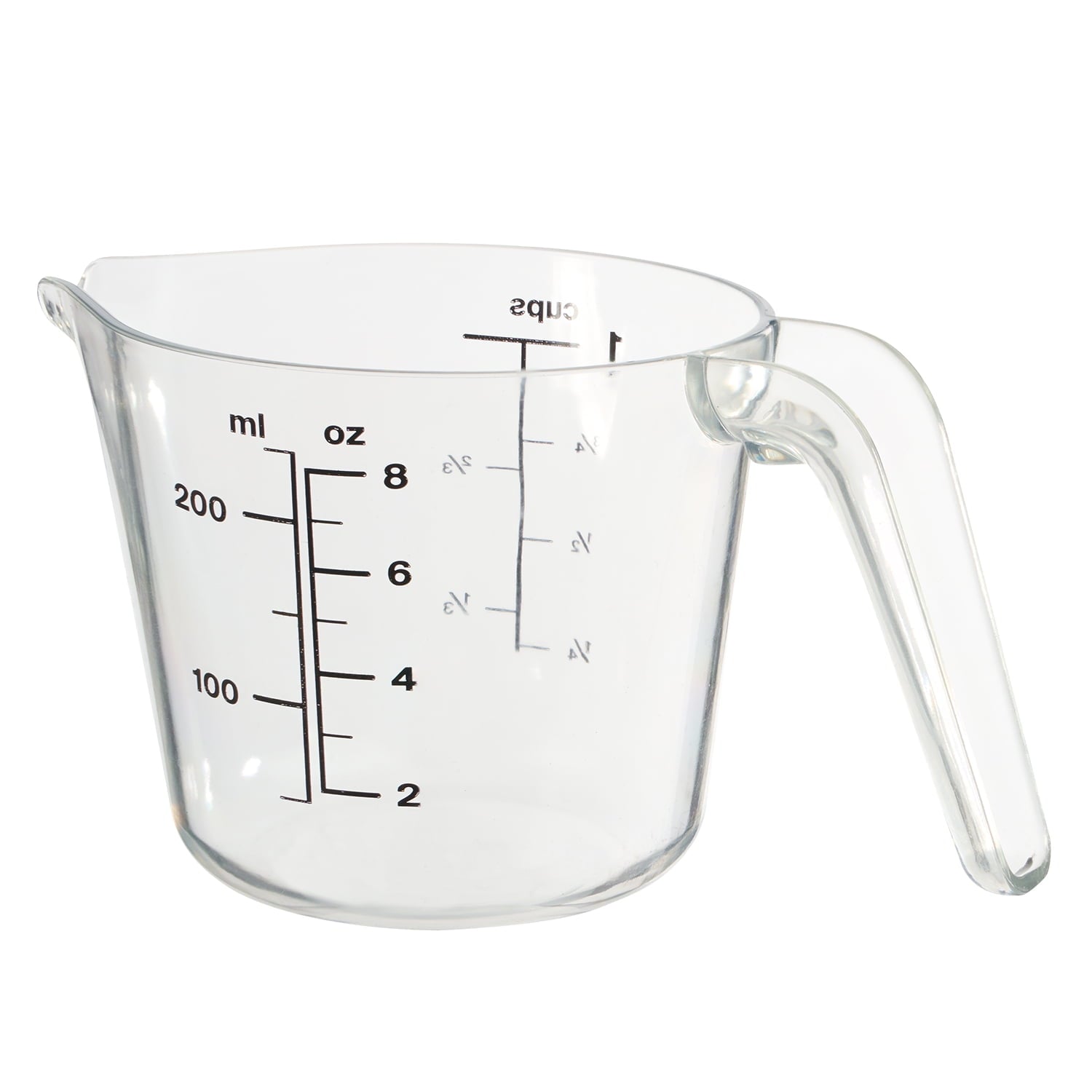 Multi-Functional 1 Cup Large Spout Plastic Measuring Cup, Clear - Kitchen Gadget Tool for Quick Food Prep Detail