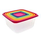 Whimsical Doughnut Plastic Rainbow Food Storage Set, Multi Color, 14 Count, Best Used for Leftover Storage and Reheating - Deliciously Soft Cupcake Sensory Glob Detail