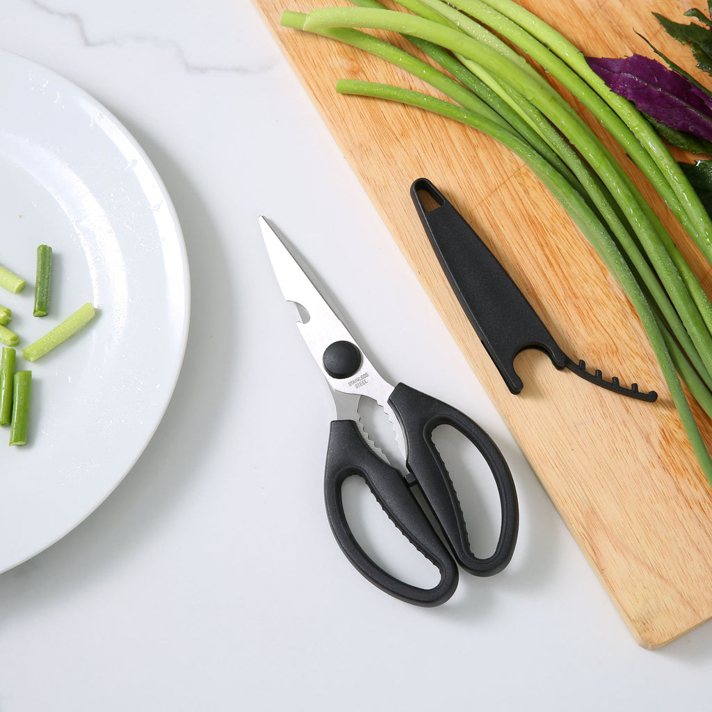 Ergonomic Manual Stainless Steel Multi-Purpose Kitchen Shears with Grip 1 Each - Multi-Functional Manual Food Chopper & Slicer Detail