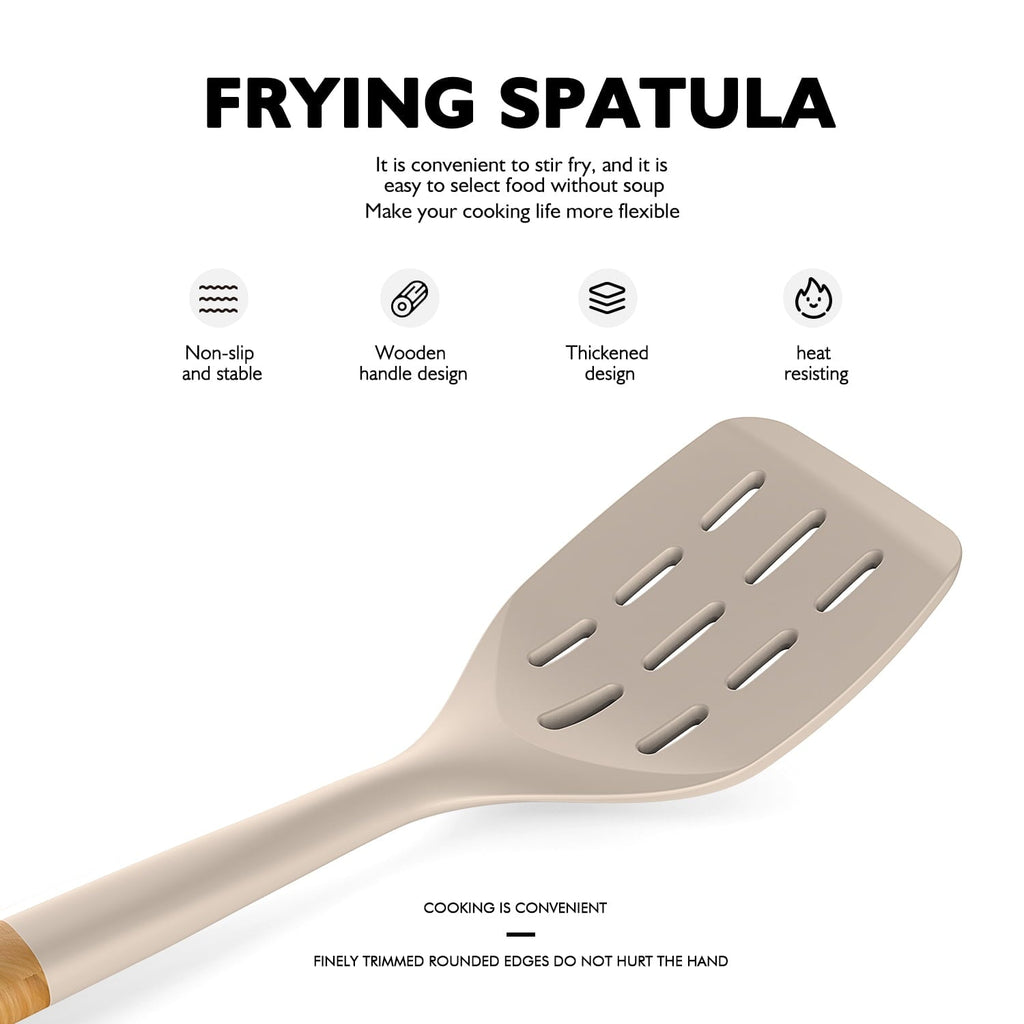 Professional Grade Large Silicone Cooking Utensils - Heat Resistant Kitchen Utensil Set with Wooden Handles, Spatula,Turner, Slotted Spo... - Heavy Duty Stainless Steel Kitchen Shears Detail