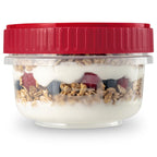 Playful Geometric (3 pack) & Seal 1.6-Cup Food Storage Containers, Ruby Red, 3 pack - Squishy Dohnut Sweet Treat Shaped Stress Toy Detail