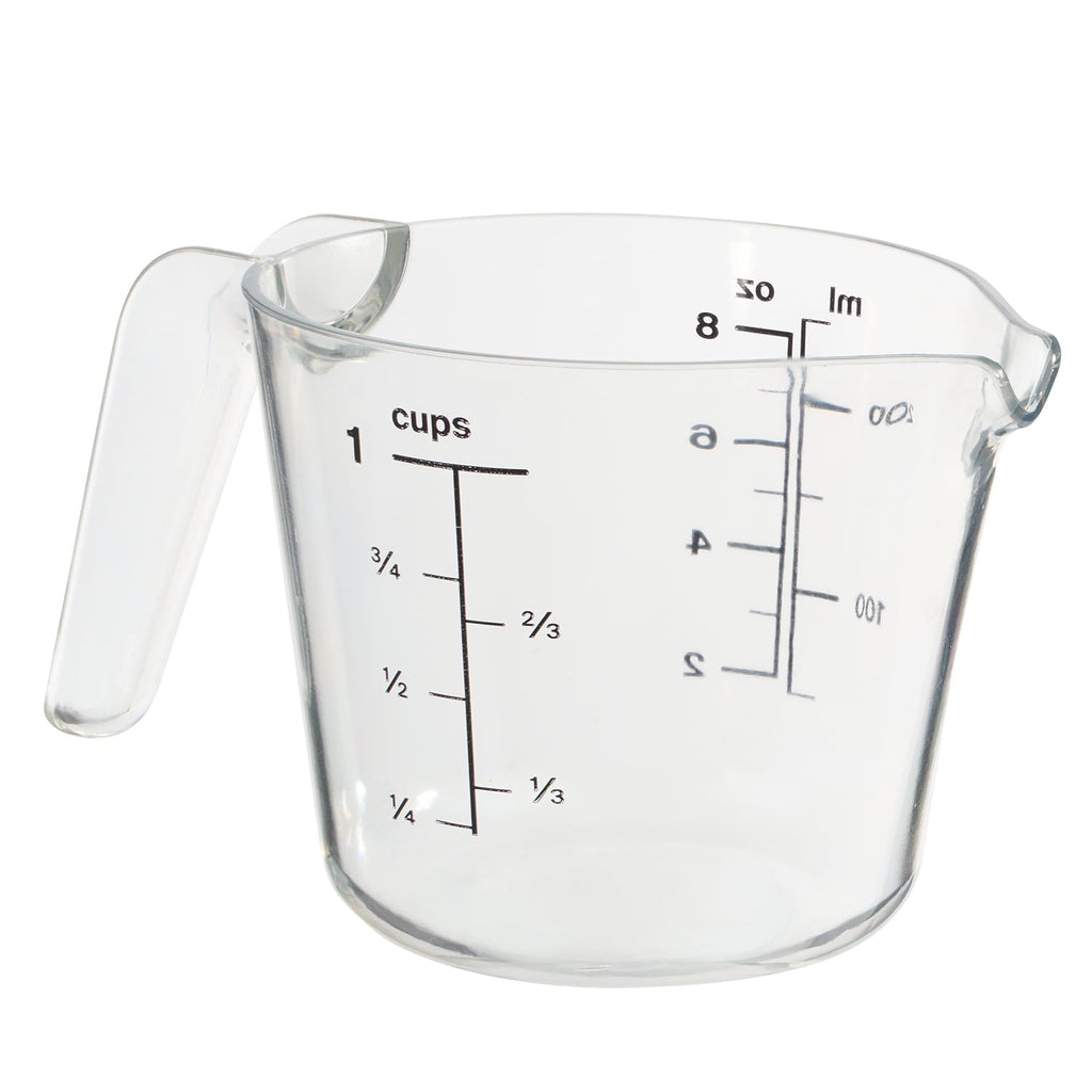 Multi-Functional 1 Cup Large Spout Plastic Measuring Cup, Clear - Kitchen Gadget Tool for Quick Food Prep Detail