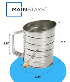 Multi-Functional Stainless Steel 3 Cup Flour Hand-Crank Sifter with Beechwood Handle Silver - Multi-Functional Manual Food Chopper & Slicer Detail