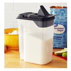 Playful Geometric 3.5 QT Plastic Food Dispenser, Clear with Gray Lid (1 Each) 7.5" L x 3.75" W x 9.25" H, Designed to Help wi... - Squishy Dohnut Sweet Treat Shaped Stress Toy Detail