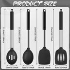 Ergonomic Cooking Silicone Cooking Spatulas and Spoons, 4 Pack Heat Resistant Silicone Cooking Utensils Set, Non-stick Large Ki... - Premium Stainless Steel Cooking Utensil for Non-Stick Pots Detail