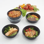 Fun Food Fidget 5-Pack Round Meal Prep Containers with Lids, 1L, BPA-Free, Microwave & Dishwasher Safe, Ideal Use for Meal ... - Playful Star & Heart Shaped Geometric NeeDoh Detail