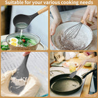 Durable Steel Silicone Wooden Heat Resistant Kitchen Utensil Set, 12 pcs - Professional Kitchen Tool for Culinary Enthusiasts Detail