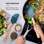 Durable Steel 2-Piece Silicone Mixing Spatula and Scraper Set for Cooking, Agave - Professional Kitchen Tool for Culinary Enthusiasts Detail
