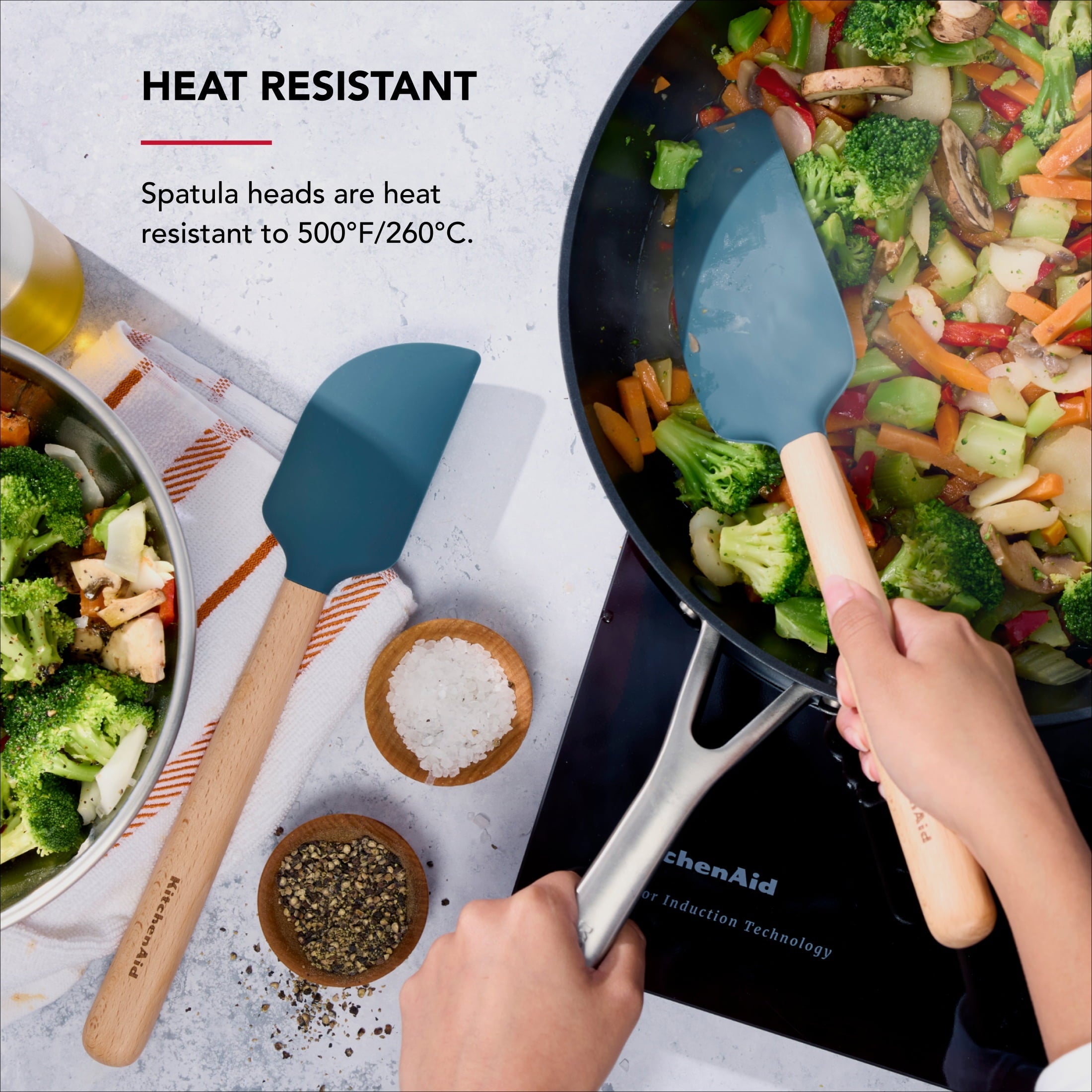 Durable Steel 2-Piece Silicone Mixing Spatula and Scraper Set for Cooking, Agave - Professional Kitchen Tool for Culinary Enthusiasts Detail