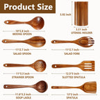Ergonomic Cooking Wooden Spoons for Cooking, 8 Pcs Natural Teak Wooden Utensils Set, Non-Stick & Heat Resistant Durable Wood ... - Heat-Resistant Silicone Cooking Spatula Turner Detail