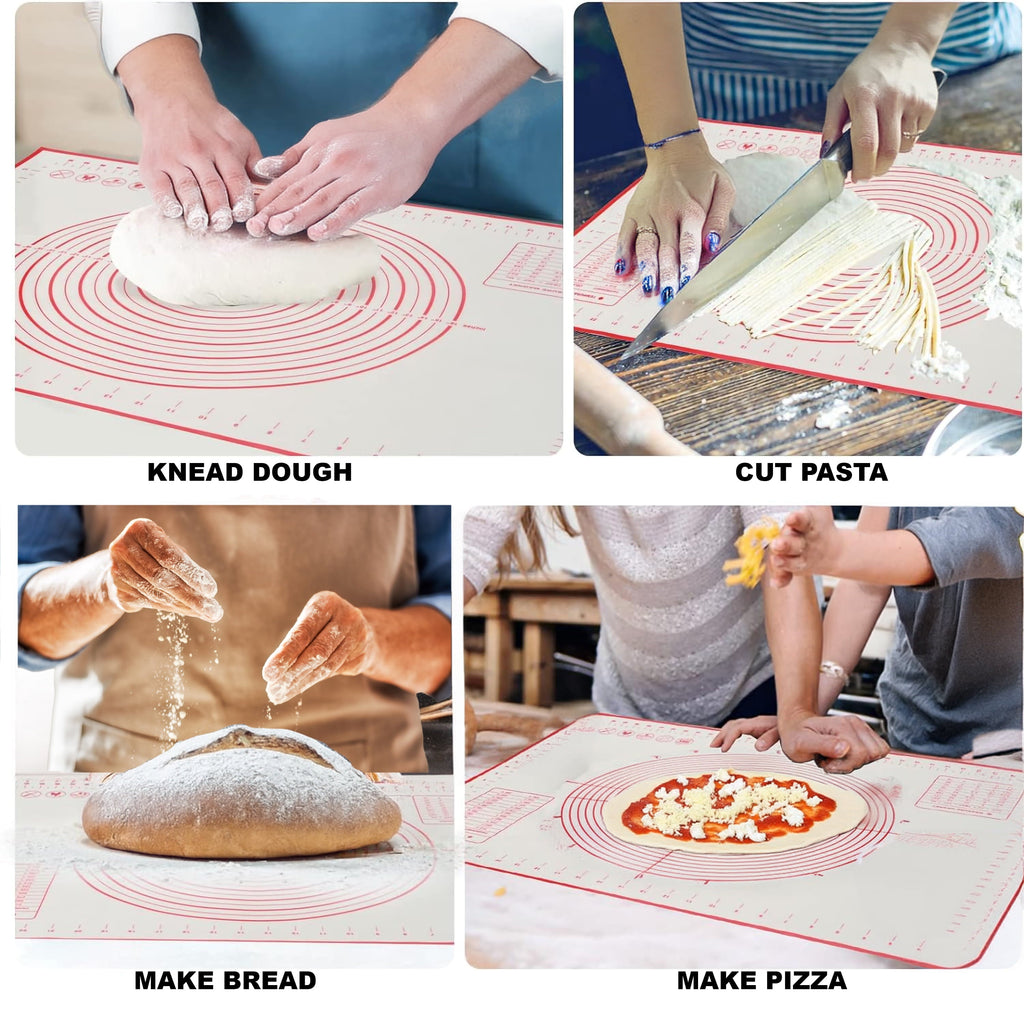 Premium Kitchen Reusable Silicone 24"x 18" Pastry Mat with Measurements - Kitchen Gadget Tool for Quick Food Prep Detail