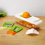 Premium Kitchen 11 Pieces Multi-Function Nice Dicer and Mandoline, Stainless Steel, Green Glaze, 820g - Kitchen Gadget Tool for Quick Food Prep Detail