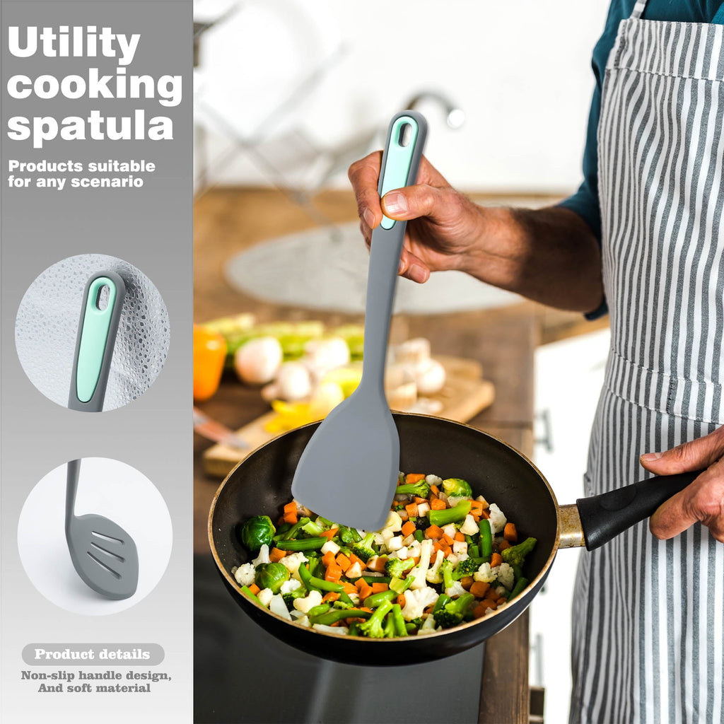 High-Precision 5 Pieces Silicone Spatula Set, Non-Stick Silicone Turner Spatulas, Heat Resistance Cooking Utensils, Fli... - Multi-Purpose Hand Tool for Daily Meal Prep Detail
