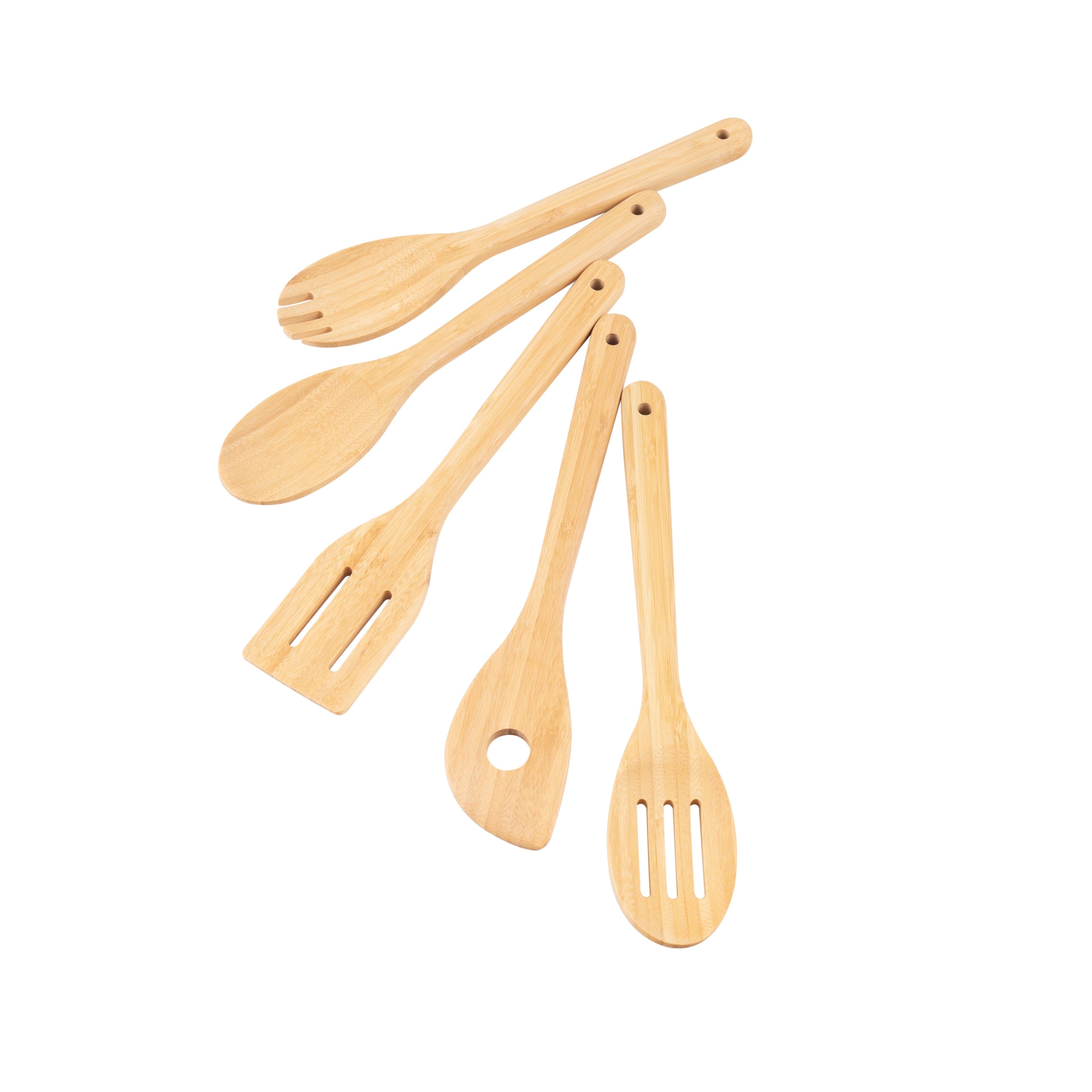 Premium Silicone 5pk Bamboo Spoons for Cooking, Kitchen Essential Tools Set - Heat-Resistant Silicone Cooking Spatula Turner Detail