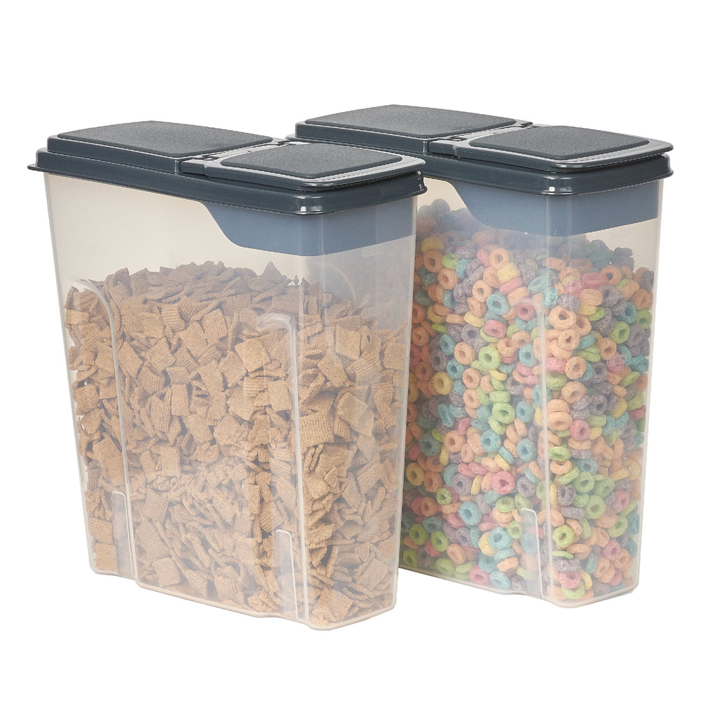 Sweet Treat Shaped 2-Pack Plastic Cereal Keeper Storage Containers, Kitchen Pantry Organizer Canisters for Cereal and Dry Food... - Playful Star & Heart Shaped Geometric NeeDoh Detail