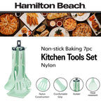 Ergonomic Cooking Kitchen Utensil Set 7 Piece | Cooking Utensil set Slotted turner, Ladle Skimmer, Pasta Server, Potato Masher, S... - Ergonomic Kitchen Tongs and Cooking Spoon Utensil Detail